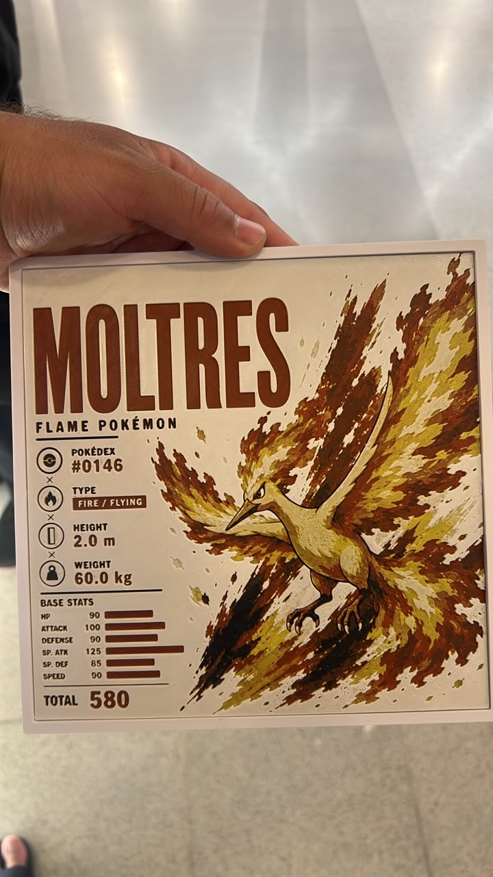 Quadro Moltres - Pokemon