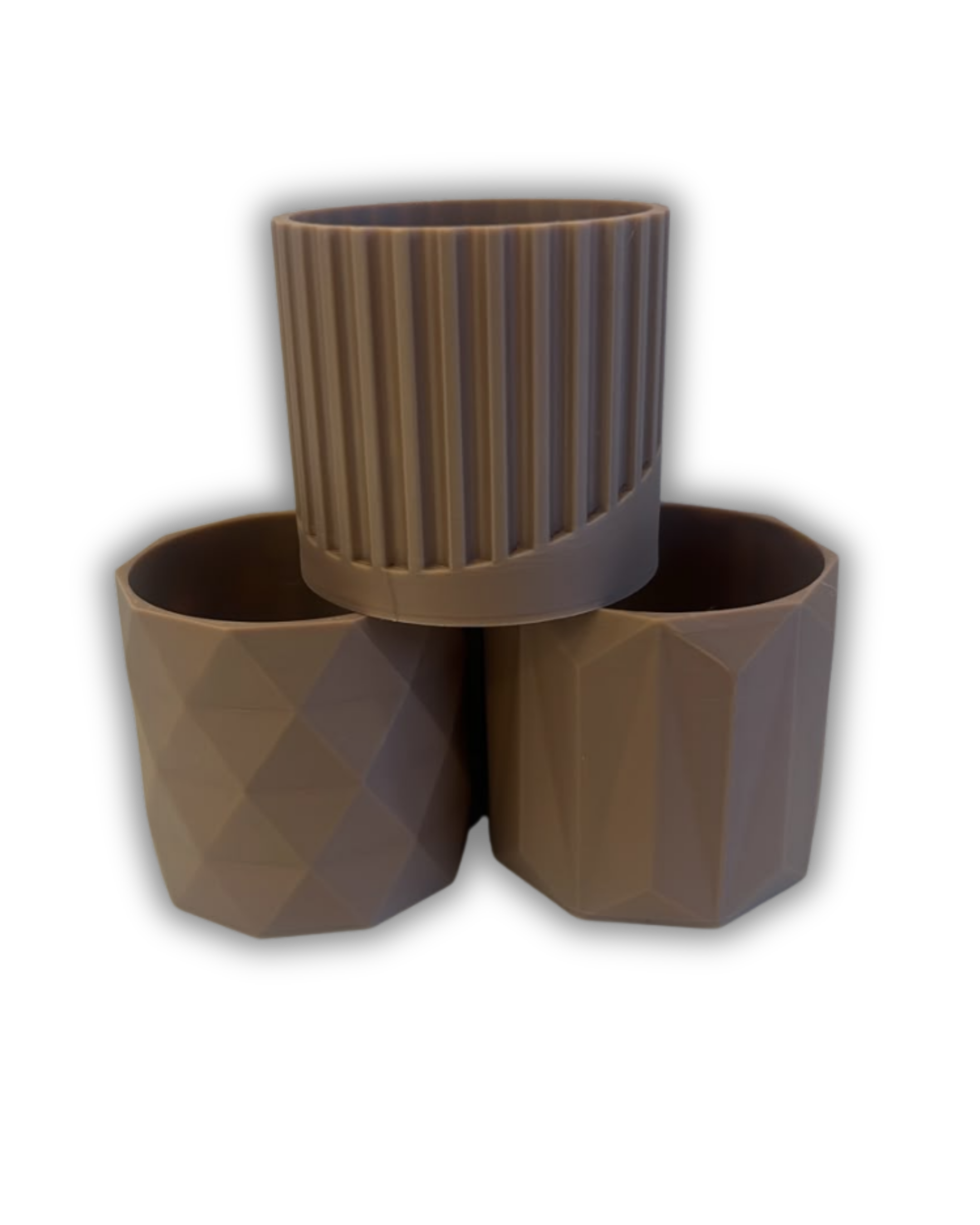 Kit Vasinhos Geometricos [Marrom]