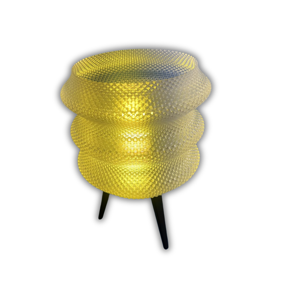 Luminária Ripple - com Tripé e difusor Amarelo
