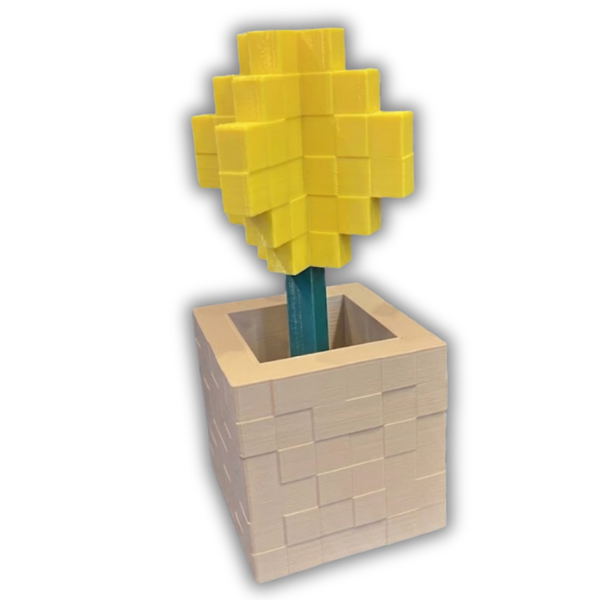 Minecraft Plantas Figure [Amarela 4 Angulos]